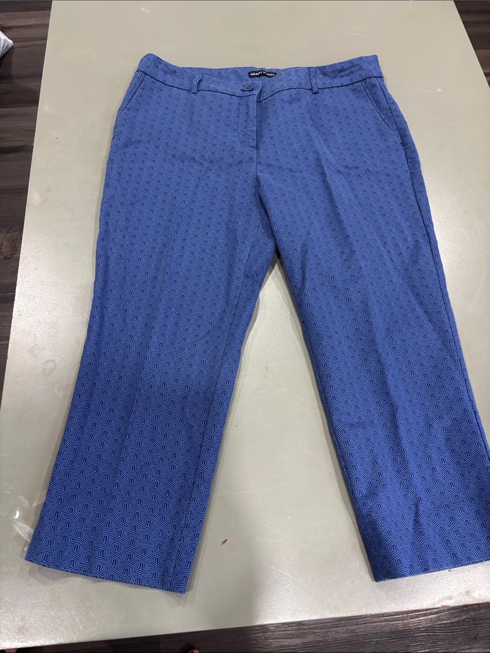 Hilary Radley Blue Patterned Chinos